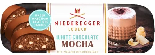 Niederegger | Marzipanbrot des Jahres | Weiße Schokolade - Mokka | saftiges Kaffee-Marzipan | 125g