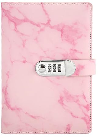 Secure Diary with Combination Lock A5 Journal for Kids and Adults, Pink
