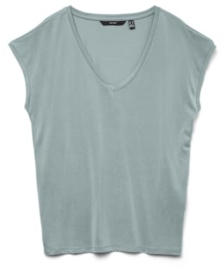 VERO MODA Women's VMFILLI SS V-Neck Tee GA NOOS 10247666, Gray Mist, XS