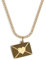 UNSHINEBAR Liebesbrief Kette mit Anhänger für Herren und Damen - Streetwear Halskette mit Love Letter Herz Anhänger aus Edelstahl - Wasserfeste Kette - 50-55cm Länge verstellbar (Gold)