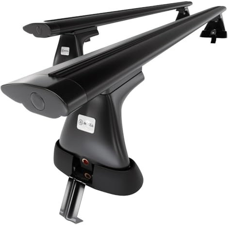 Mossa - Alu-Dachträger kompatibel mit Nissan Note mk I MPV (2005-2013) - schwarz Dachträger Dachgepäckträger - ohne Montagelemente 2