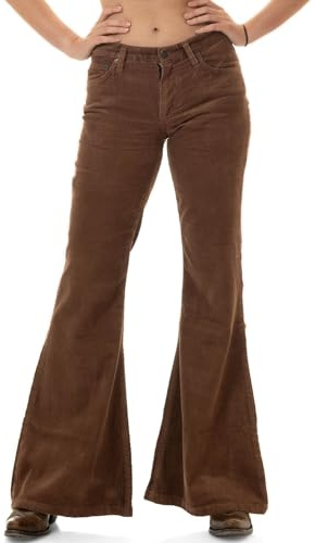 Comycom Damen Cord Schlaghose braun