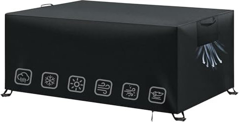 Leeko wasserdichte Schutzhülle 180 * 120 * 74cm für Gartenmöbel 420D Oxford-Gewebe PU Anti-UV Schutzschicht Abdeckplane mit Windfest Klipse Entlüftung Gartentische Abdeckung für Möbelsets