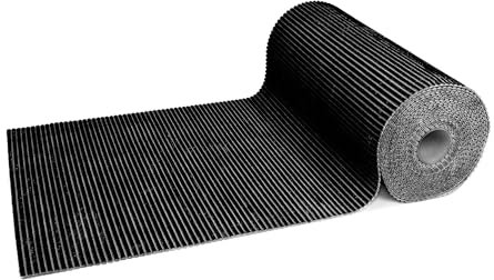 Yogamatte Bodenmatte Weichschaummatte Badematte WC rutschfeste Matte Duschvorleger Weichschaum Antirutsch Teppich Badteppich Vorleger Badläufer Pool (Schwarz, 65x250 cm)