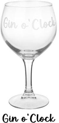 KASANOVA Calice in vetro scritta Gin O' clock 620 ml