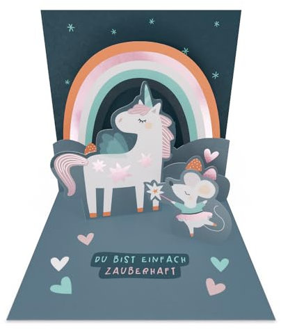Grafik-Werkstatt |Pretty Pop-Up Mini-Karte | dreidimensional | Geburtstag Kind | Einhorn