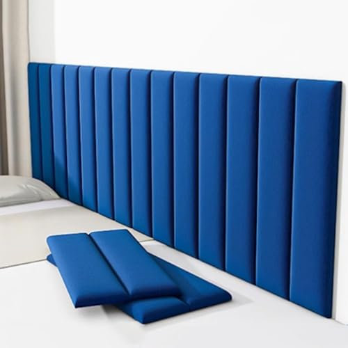 3D Upholstered Wall Panels Anti-Collision Wall Padding, Padded Wall Panels 70x23cm, Self-Adhesive Wall Padding for DIY Home Decor, Tatami Wall Stickers for Bedrooms(Dark Blue,4pcs)