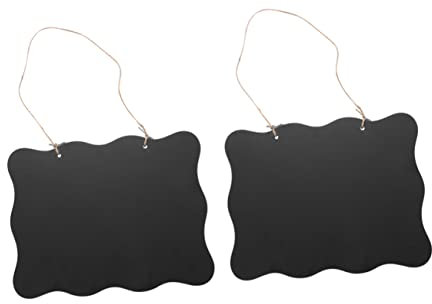 Lurrose 2 Stück DIY Memoboard Bambus Holz Holz Doppelseitige Tafel Tafel Schild Hängende Türdekoration Hängeetikett