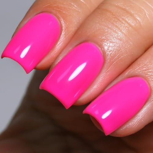 Ozzeal Vernis Semi Permanent Néon, 15ml néon Rose Nail Polish Art Démarrage Manucure vernis À Ongles Gels Printemps Eté Gel UV DIY Art