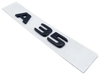ERAKAFZTTK 3D ABS Schwarz Auto Hinten Stamm Seite Abzeichen Stern Logo A35 A45 A45S Turbo 4MATIC Emblem Fit for Mercedes AMG W177 W176 Zubehör(A35)
