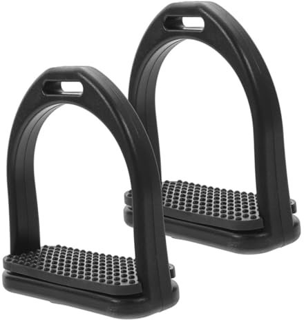 Toddmomy 1Paar Pom Für Westernsattel Klettersteigbügel rutschfeste Fußmatte Schwarze Große Langlebiges Zubehör Für Sicheres Und Perfekten Halt