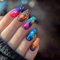 24Pcs Glitter Starry Nails, Acrylic Full Cover Coffin Nails – Medium Press ons, Ballet Tip Design