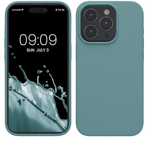kwmobile Case for iPhone 15 Pro Max Case - Soft TPU Silicone Cover - Arctic Night