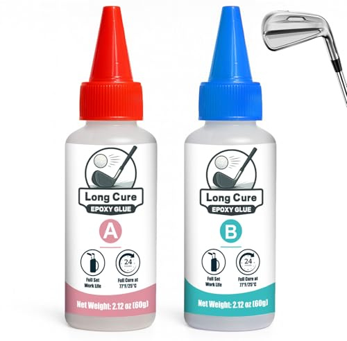 NICE2MEU 120 ml Golf Epoxidharz Kleber, Tansparent und Wasserfest, Starke Haftung, 30 Minuten Vorläufige Aushärtung, Golf Epoxy Kleber für Graphit- und Stahlschäfte, Driver, Eisen, Putter-Reparatur