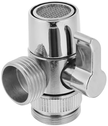 SOPOTUTU Kupfer Wasserhahnverteiler mit Dichtung und Doppeltem Anschluss Spülbecken Schlauchadapter für Waschmaschine und Wasserhahnumsteller in Silber