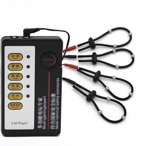 Estim Sex Reizstromgerät set, Penisringe SM Massageelektroschock Sexspielzeug für Frauen Männer und Paare
