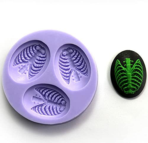 LC Silikonform für Fondant Brustkorb und Wirbelsäule X076 für Kuchen-Dekoration