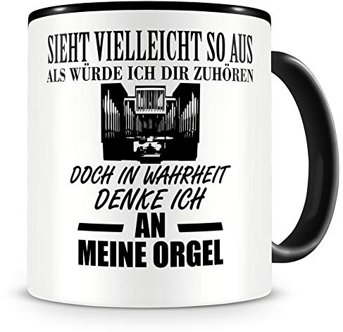 Samunshi® Orgel Tasse mit Spruch Geschenk für Musiker Tasse Orgel Becher Kaffeebecher Lustige Tassen zum Geburtstag Teetasse schwarz 300ml
