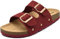 ONCAI Chaussure Daim Sandale Mule Femme Plateforme Pantoufles en liège,Rouge,38 EU