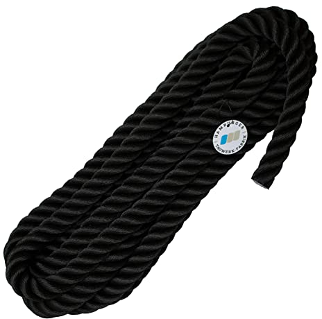 Handlaufseil/Absperrseile - 30mm -Soft Touch - 4fach geschlagen Farbe: schwarz- 5 Meter