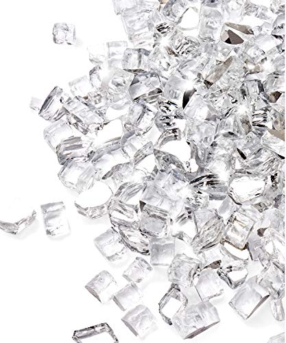 GASPRO 4,5 kg klares Feuerglas für Feuerstelle, Tisch, reflektierendes Gaskamin, Glassteine, wunderschön, 1,27 cm