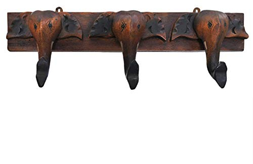 Wilai Garderobenleiste Wandgarderobe Elefant Elefantenhaken Flurgarderobe Kleiderhaken