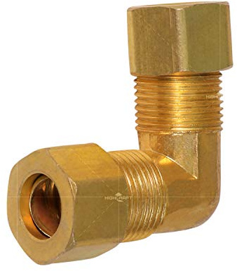Highcraft D65-58-OM Compression 90° Elbow Pipe Fitting 5/8 OD. Connection Brass