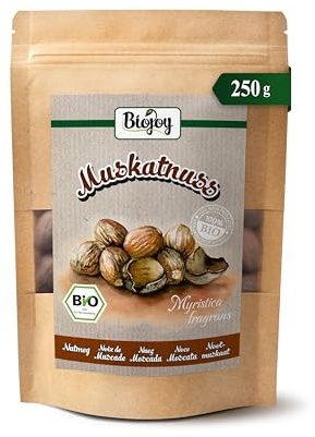 Biojoy Noce moscata BIO, noci intere, circa 46 pezzi, 250 g | Dello Sri Lanka, Myristica fragrans L.