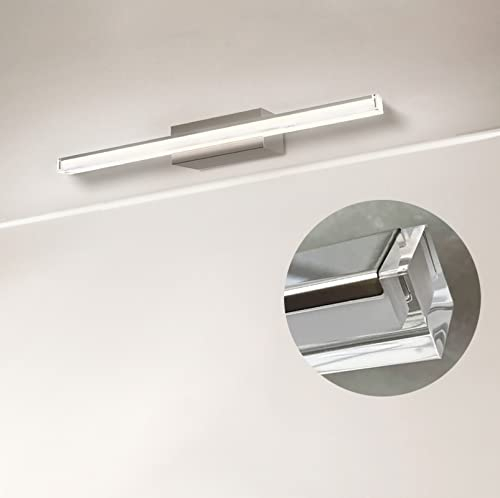 DILUMEN Badezimmer Lampe Wand 40cm, Edelstahl, Kristallacryl, Bad Lampe Für Die Wand Led 9w 1100lm Neutralweiß 4000K, Lampe Badezimmer Wand, Spiegelleuchte Modern IP44 Wasserdicht