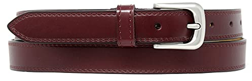Zakatte • Schmaler Damengürtel aus Leder G002 (Bordeaux, 90 cm)