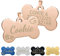 Uiopa 2 Stücke Hundemarke mit Gravur, Hundemarke Knochen mit Gravur aus Edelstahl Personalisier, Adressanhänger Hund/Katze Namensschild für Mittelgroße Bis Große Hunde und Katzen (Roségold, L)