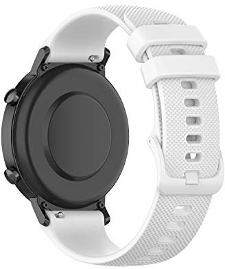 RuenTech Compatible Huawei GT3 42mm 46mm Smartwatch Pulsera de repuesto para Huawei GT3 PRO Correa de silicona 20MM 22MM (20MM, Blanco)