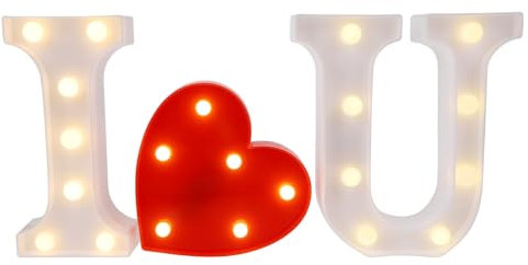 FRCOLOR Light Up I Love You Sign Light Up I Love You Letters Sign Love You Sign neon sign LED Heart Marquee Lights Night Light Lamp for Wedding Christmas Home Party Decoration No Battery