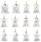 Belle Vous Addobbi Albero di Natale in Vetro Filato (12pz) - Angioletti Natalizi da Appendere con LED - Oggetti Natalizi per la Decorazione dell’Albero di Natale, Espositori e Feste
