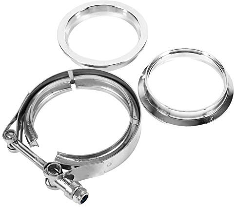 BOROCO Kit de Brida de Abrazadera de Banda en V, kit de Brida de Abrazadera de Banda en V de Acero Inoxidable de 3 Pulgadas para Turbos, Compuertas de Descarga, Válvulas de Soplado, Escapes