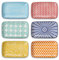Selamica Platos de ensalada rectangulares grandes de cerámica de 9.5 pulgadas, platos de cena, platos de postre de pasta y bandejas para aperitivos, sushi, frutas, juego de 6, colores surtidos