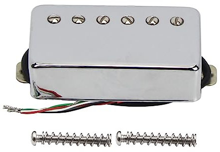 FLEOR Micros Humbucker à double bobinage micro aimant en céramique 7~8k compatible avec la guitare électrique de style LP pour les pièces de guitare de remplacement Chrome