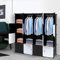 LEADZM Regalsystem, 16 Würfel, Kunststoff-Kleiderschrank mit Türen, Modulares Schranksystem zur platzsparenden Aufbewahrung,140 x 45 x 140 cm, Schwarze und weiße Tür
