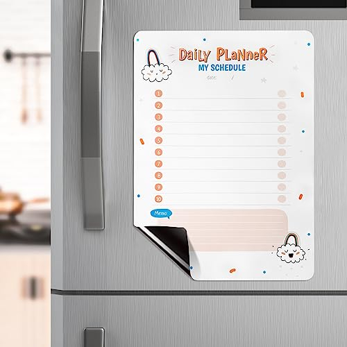 Magnetic Daily Planner Magnetic To Do List for Fridge A4 Wipe Clean Whiteboard for Home Office Orange