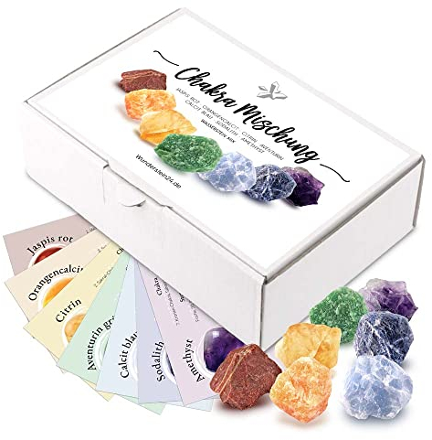 Wunderstein24 Wassersteine Geschenkset – Chakra Mischung– Das ideale Geschenkset für alle Edelsteinliebhaber – Edelsteine Mineralien Dekosteine