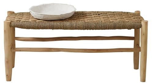 Homemaison - Banc marocain doum tressage Central Bois Naturel 100 x 35 x 35 cm