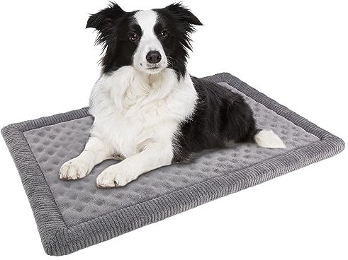 PAGGED Hundehütte für große Hundekäfige, 91,4 cm, Memory-Schaum, weiches Flanell, waschbar, rutschfest, Grau