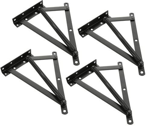 APACALI 2 Paire Charnières Triangulaires à Ressort, Bedbox Charnière de Levage, 50° Charnière Pliable, mécanisme à ressort pour Lit, Table Basse, Canapé, Casier
