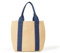 The Drop Bolso para Mujer, Tracy Tote Grande Paja con Detalle de Lona, Paja Natural/Denim, Talla Única