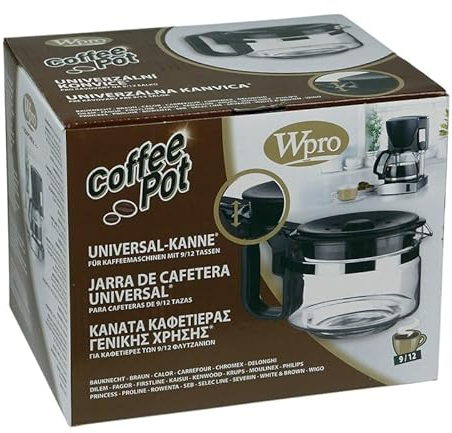 LUTH Premium Profi Parts Glaskanne kompatibel mit Wpro 484000000318 Ucf200 Kaffeekanne Universal 9-12 Tassen für Filterkaffeemaschine
