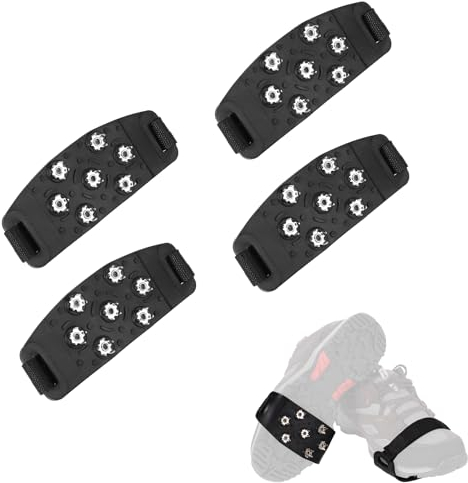 2 Pares Tacos para Hielo, Antideslizantes Clavos para Nieve para Zapatos Botas Clavos para Crampones 7 Puntos Empuñaduras De Nieve para Calzado Caminar Senderismo Montañismo Invierno