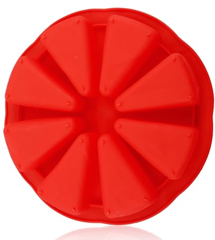 Luckious Silicone Baking Molds - Triangle Pizza Slice Cake Silicone Mold Household Eight Hole Orange Shaped Pizza Plate, Convenient Demolding and Easy Cleaning