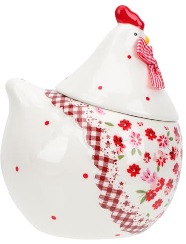 Ciieeo Barattolo Ceramica Forma Di Gallina Per Organizzare Piccoli Oggetti Contenitore Decorativo Per Ufficio e Casa Design Elegante e Compatto Per Gioielli e Altri Accessori Stile