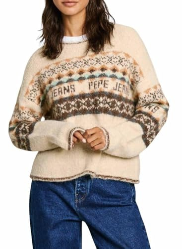 Pepe Jeans Damen Hitty Strickwaren, Beige (Ecru White), S