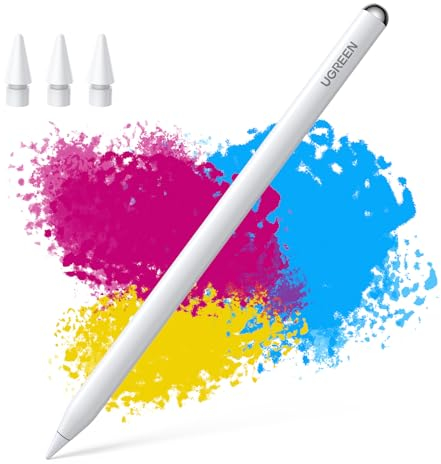 UGREEN Stylus Pen für iPad, Pencil 2. Generation, magnetisches kabelloses Laden, kompatibel mit 12,9 Zoll iPad Pro 3/4/5/6, iPad Pro 11 in 1/2/3/4, iPad Air 3/4/5, iPad 6/7/8/9/10, iPad Mini 5/6 Gen